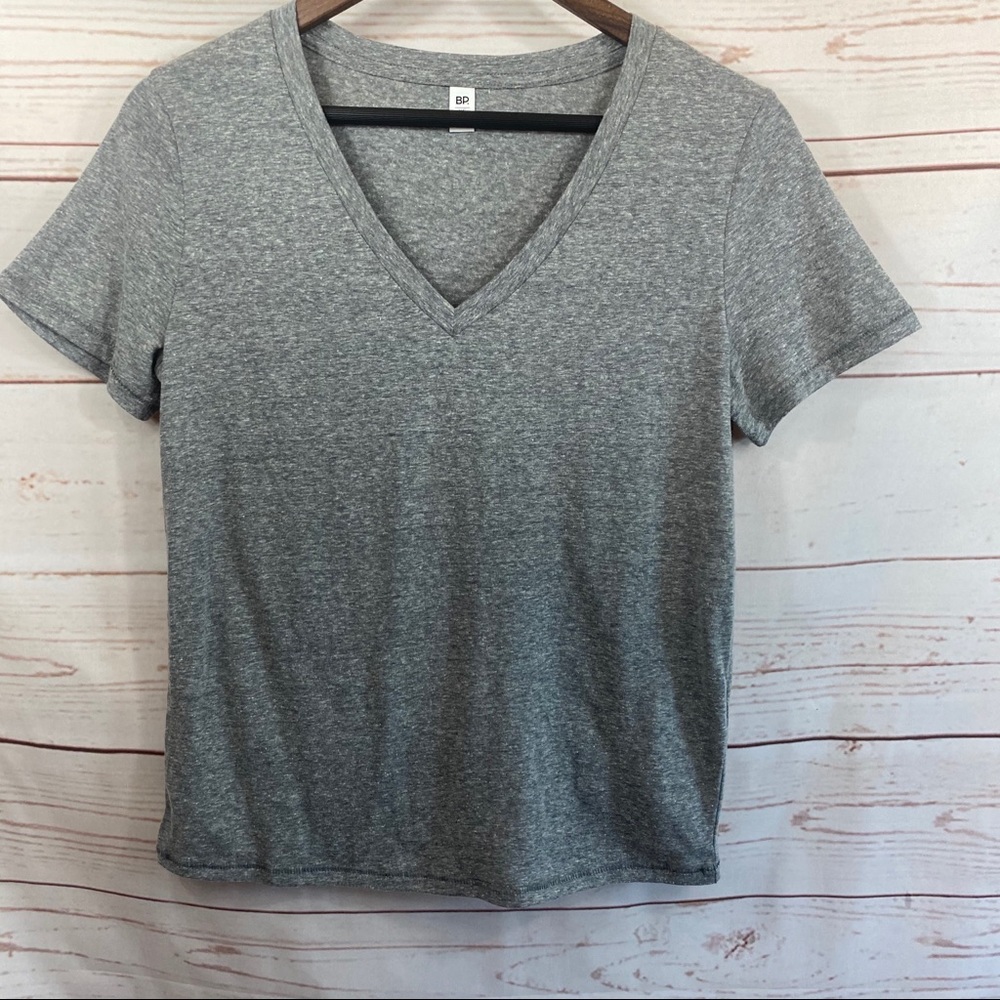 BP. V Neck Heathered Gray Tee.